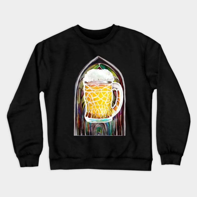 Batik Beer Pint Beer Drinker Religious hippie gothic microbrew father's day Crewneck Sweatshirt by Aurora X